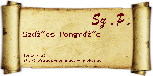 Szűcs Pongrác névjegykártya