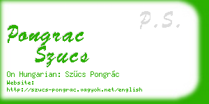 pongrac szucs business card